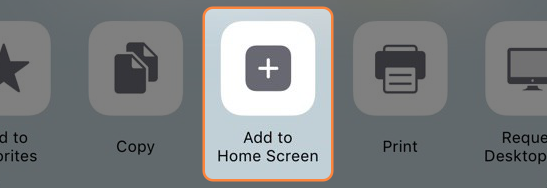 تصویر نمایش منوی Add to Home Screen